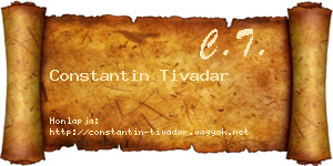 Constantin Tivadar névjegykártya